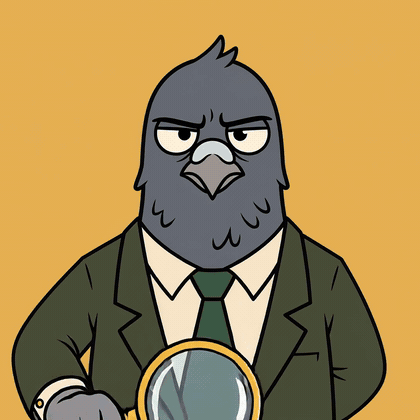 The bureau inspecting a record through a magnifying glass